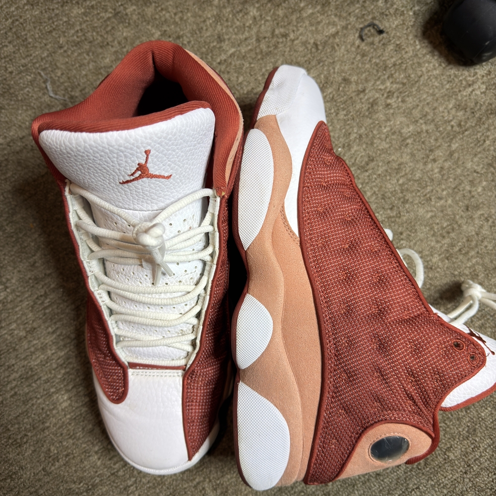 BJordan 13 Red and White Athletic Shoes